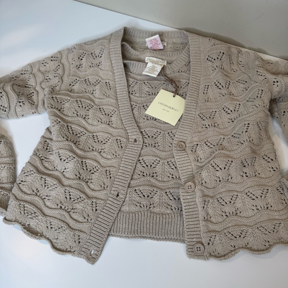 Cynthia Rowley Tan Sweater and cardigan nwt size 7/8